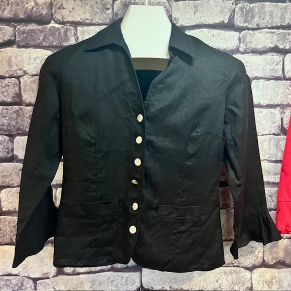 Talbots Set Of 3 Linen Button Down Blouses Size 2 - Picture 7 of 9